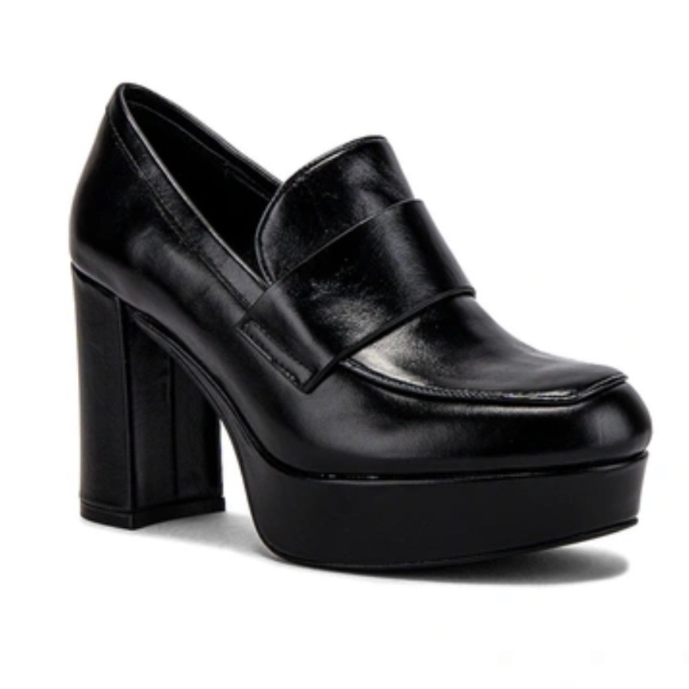Jeffrey Campbell Black Platform Loafer Heels - Picture 2 of 13